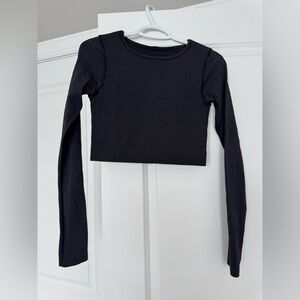 lululemon athletica Black Long Sleeve Crop Top